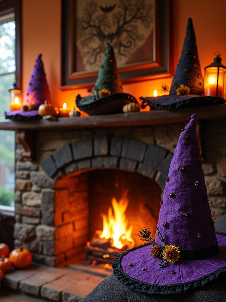 whimsical witch hat decorations