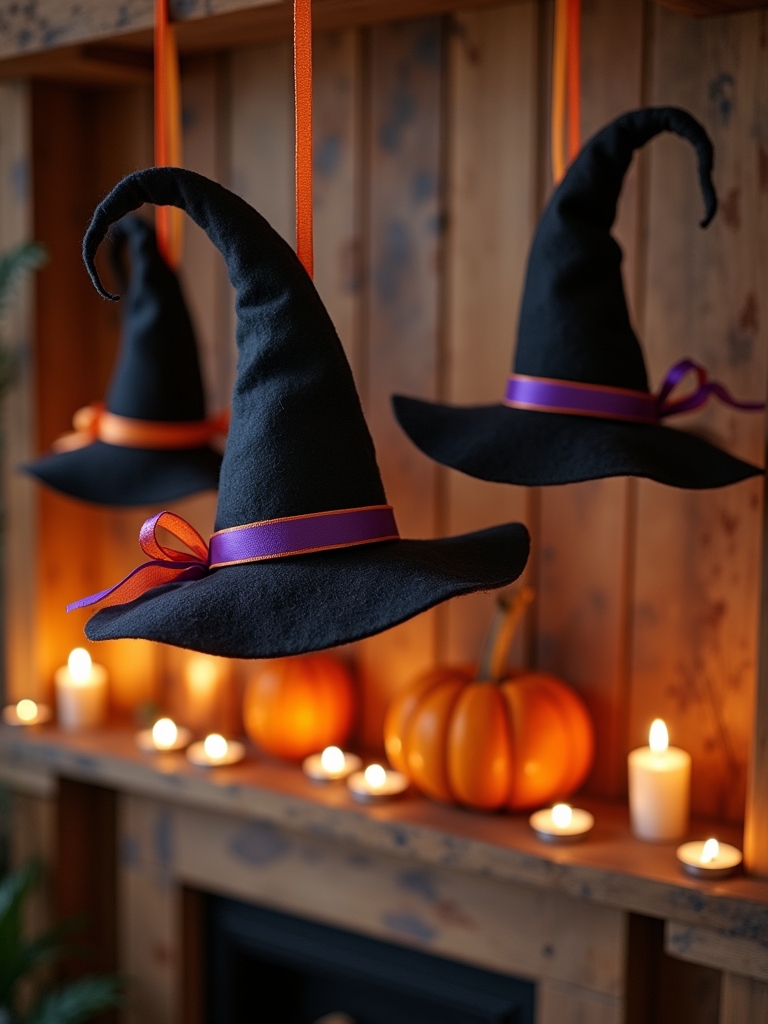 whimsical witch hat displays