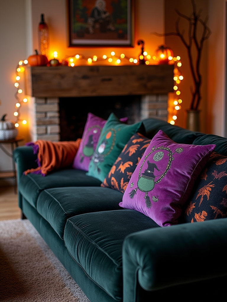 witchy cozy throw pillows
