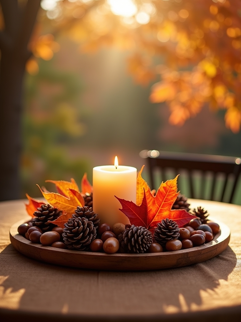 acorn and pinecone display