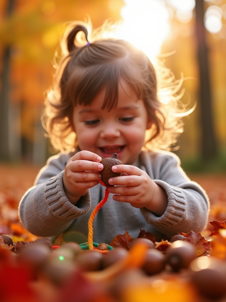 acorn necklace crafting fun