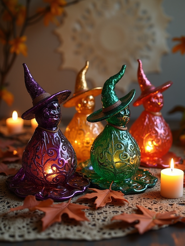 antique glass witch ornaments