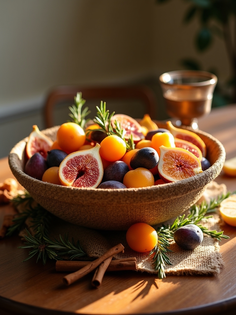 autumn centerpiece with fruits