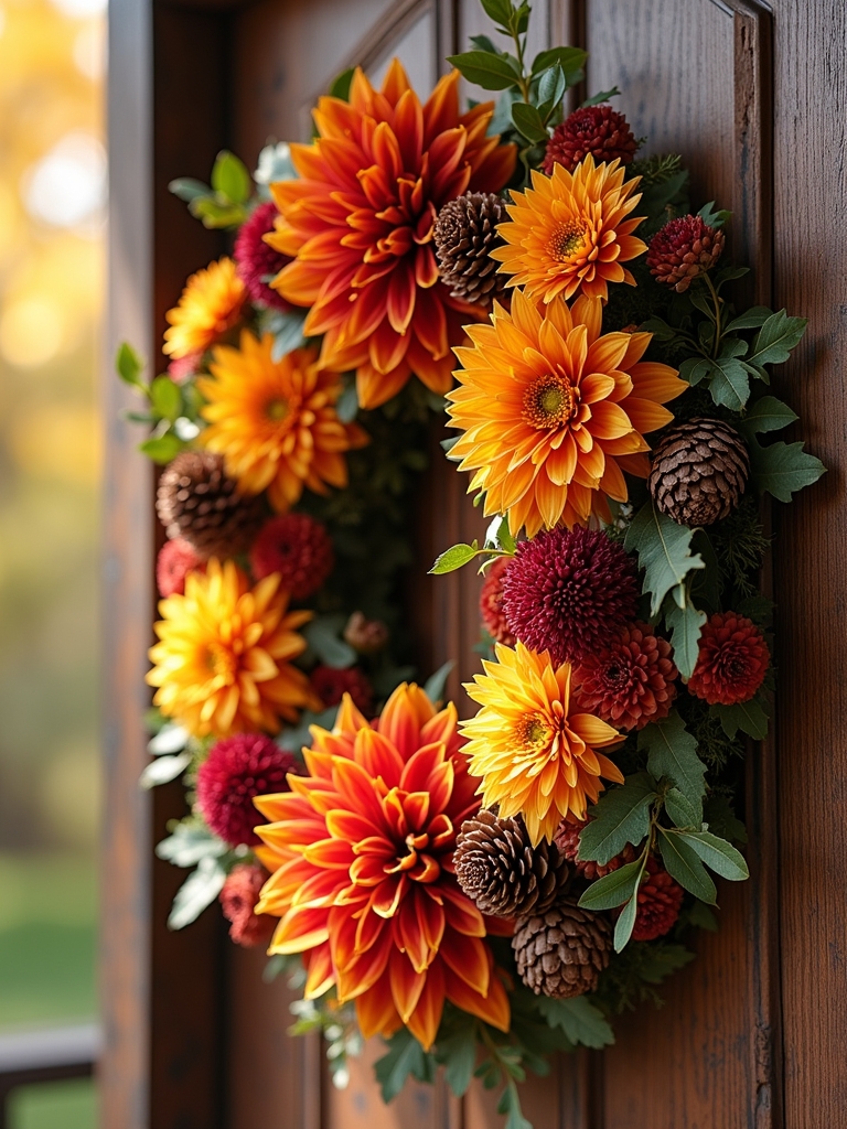 autumn floral door wreath
