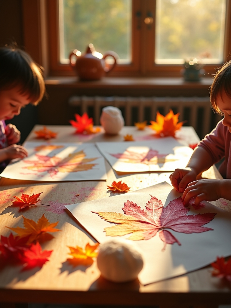 autumn leaf rubbing activity