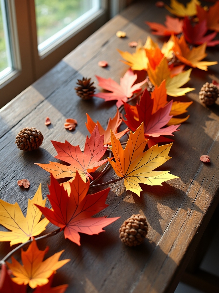 autumn paper leaves garland