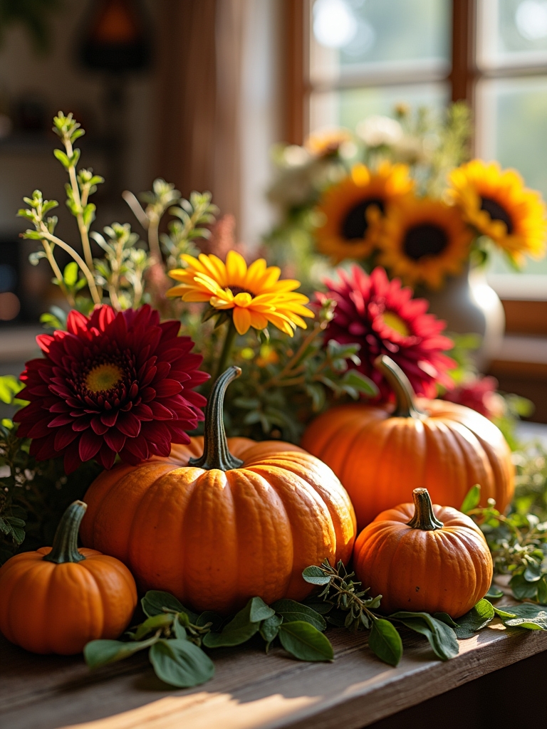autumn pumpkin floral arrangement