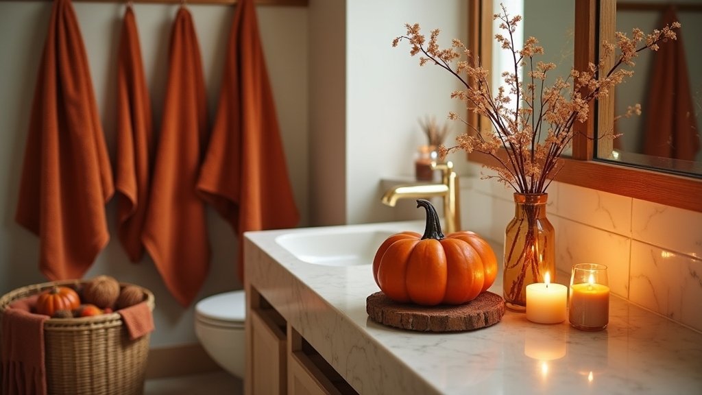 autumn themed bathroom decorations ideas