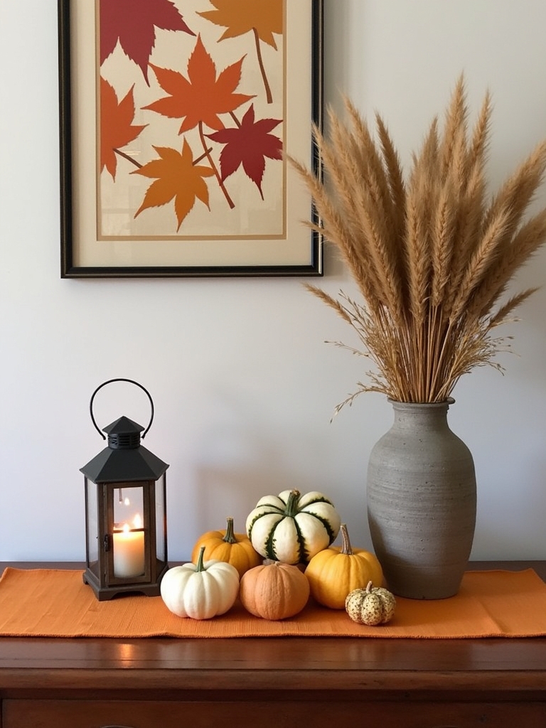 autumn themed entryway decor