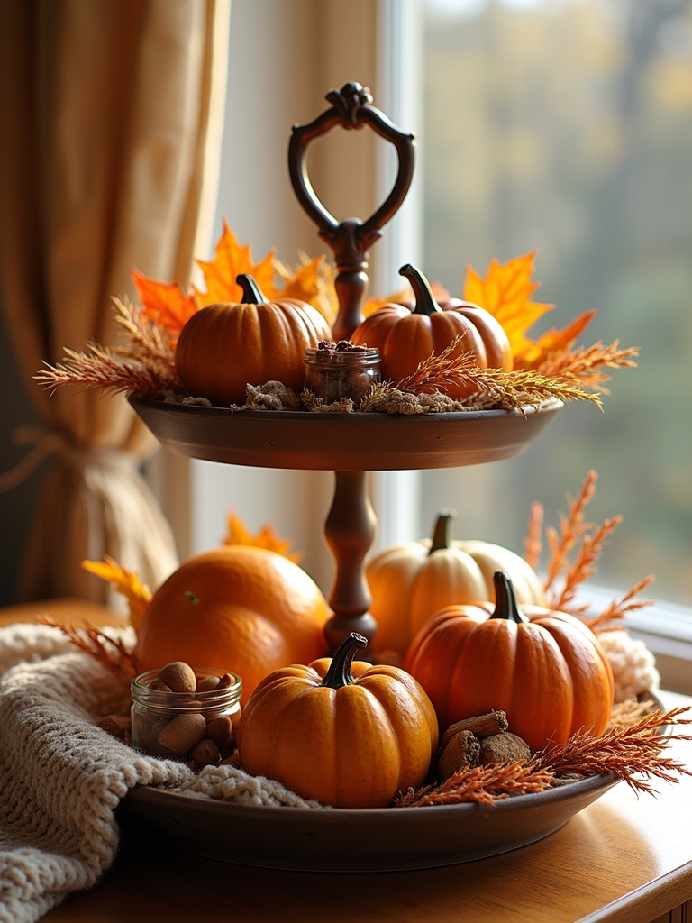 autumn themed handcrafted decorations