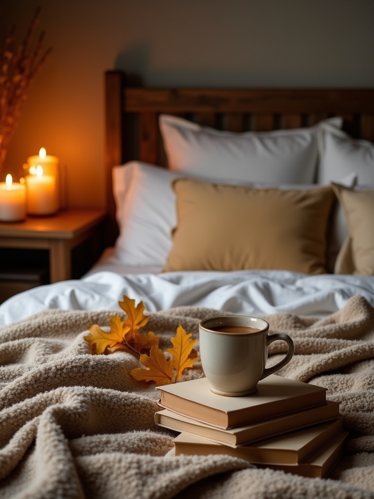 candlelit cozy bedroom ambiance