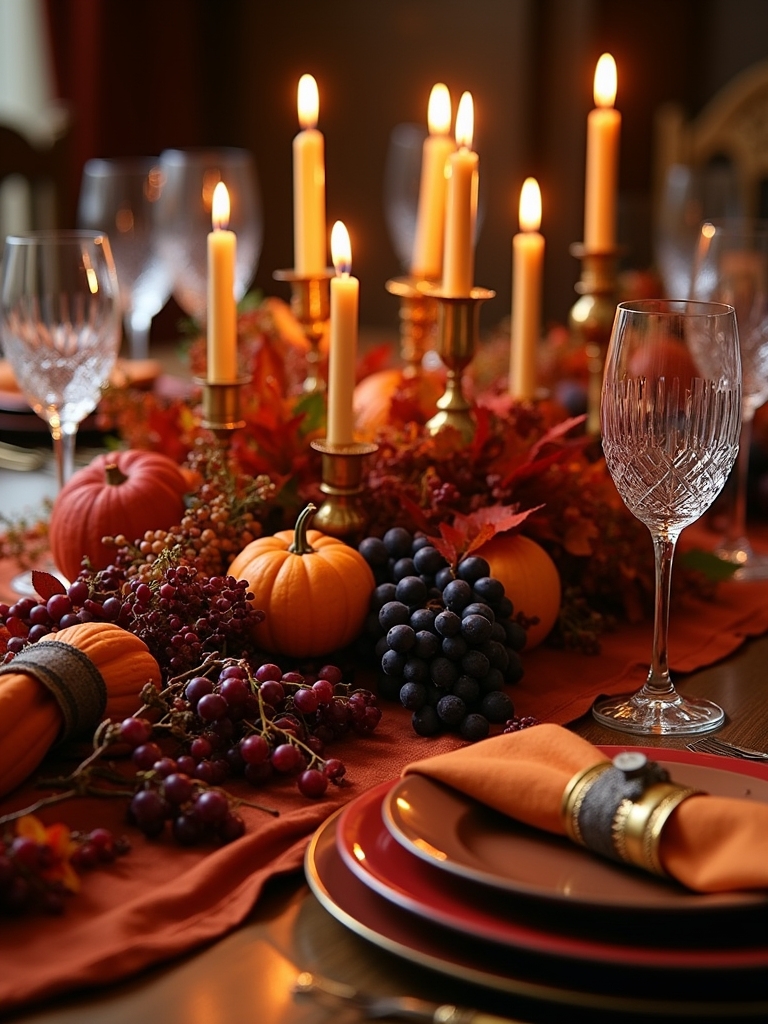 candlelit fall dining ambiance