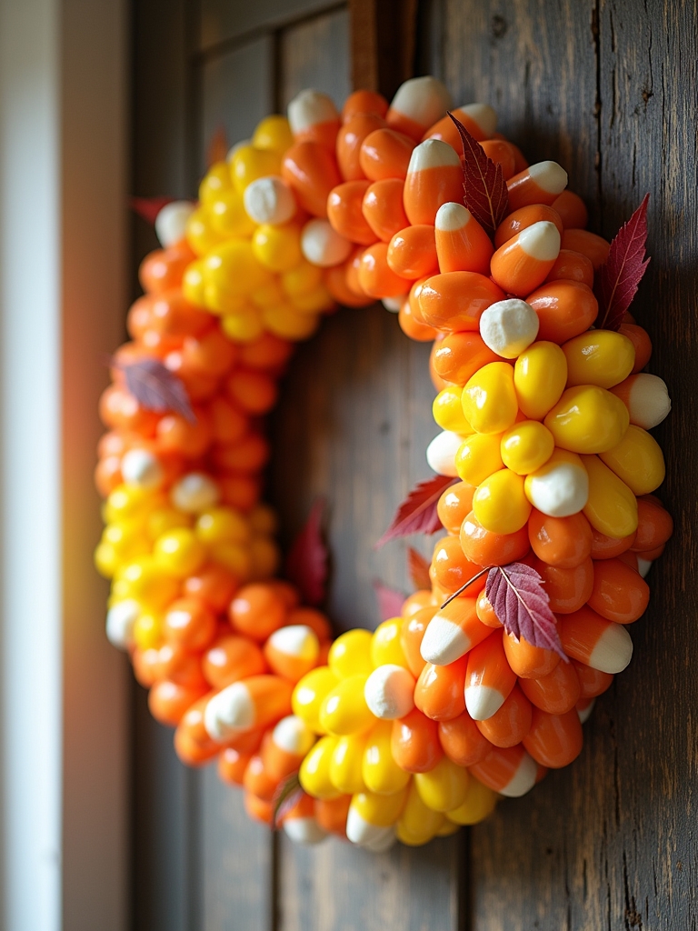 candy corn autumn wreath