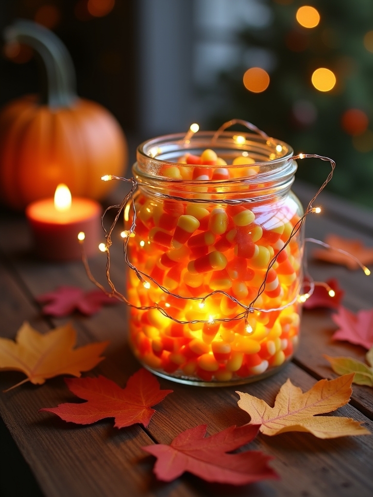 candy corn jar centerpiece