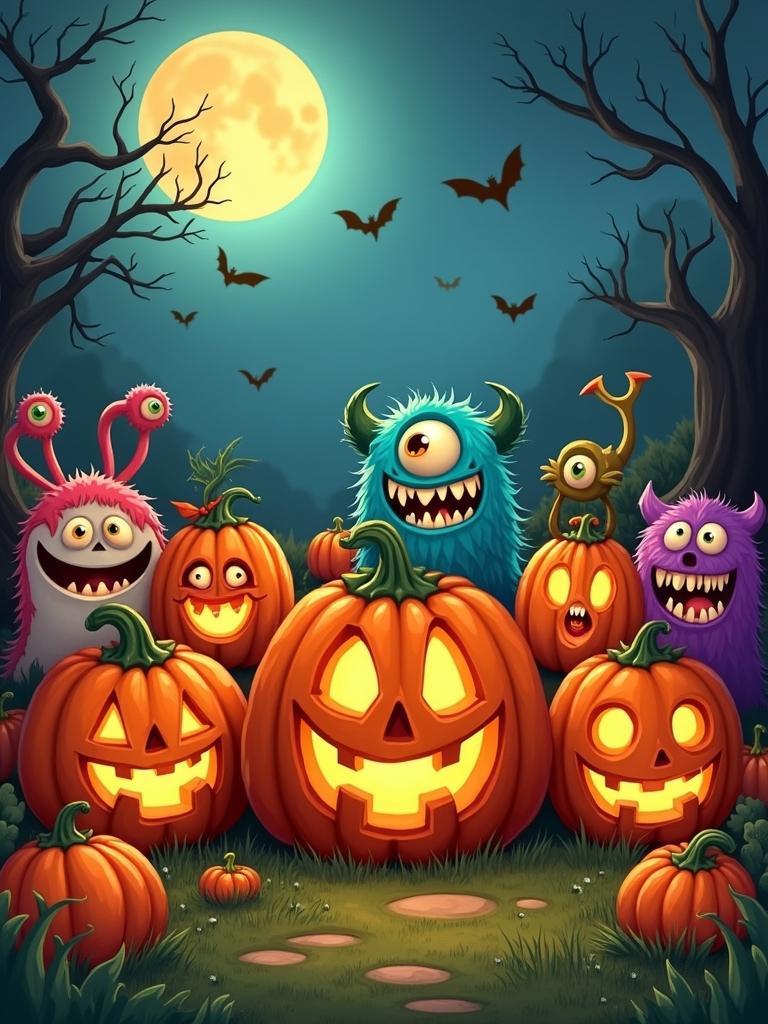 cartoonish halloween monster design