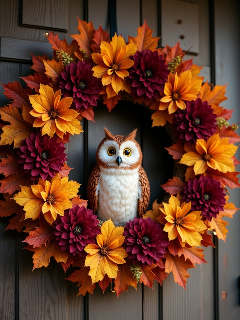 charming autumn owl decoration