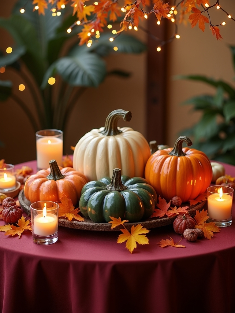 charming ceramic pumpkin trio