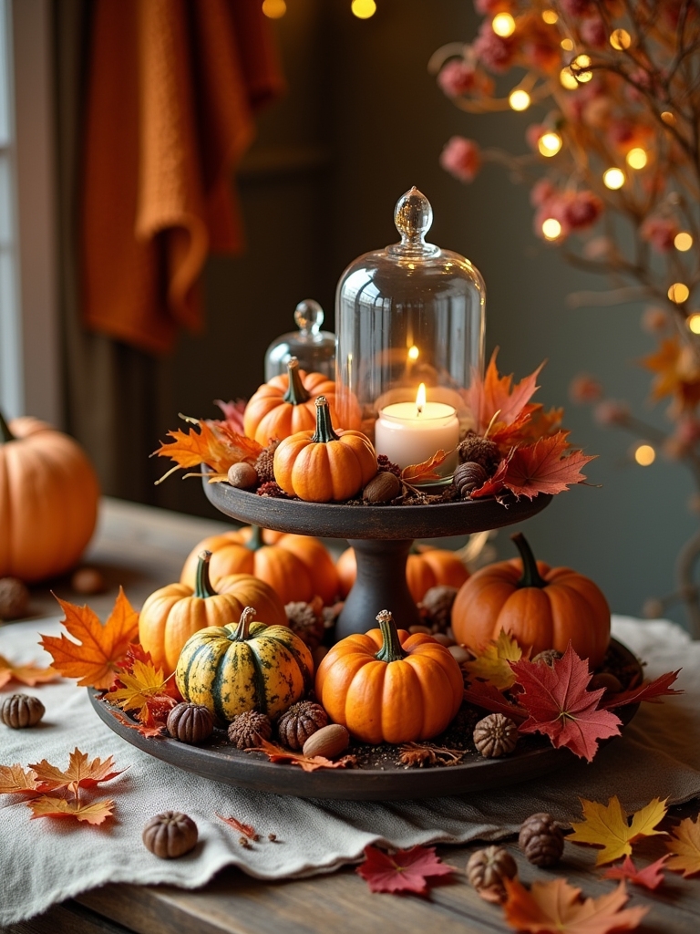 charming fall cloche displays