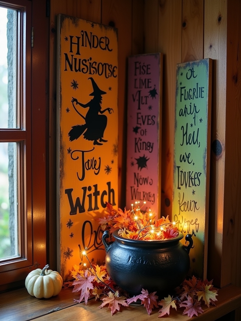 charming rustic halloween signs