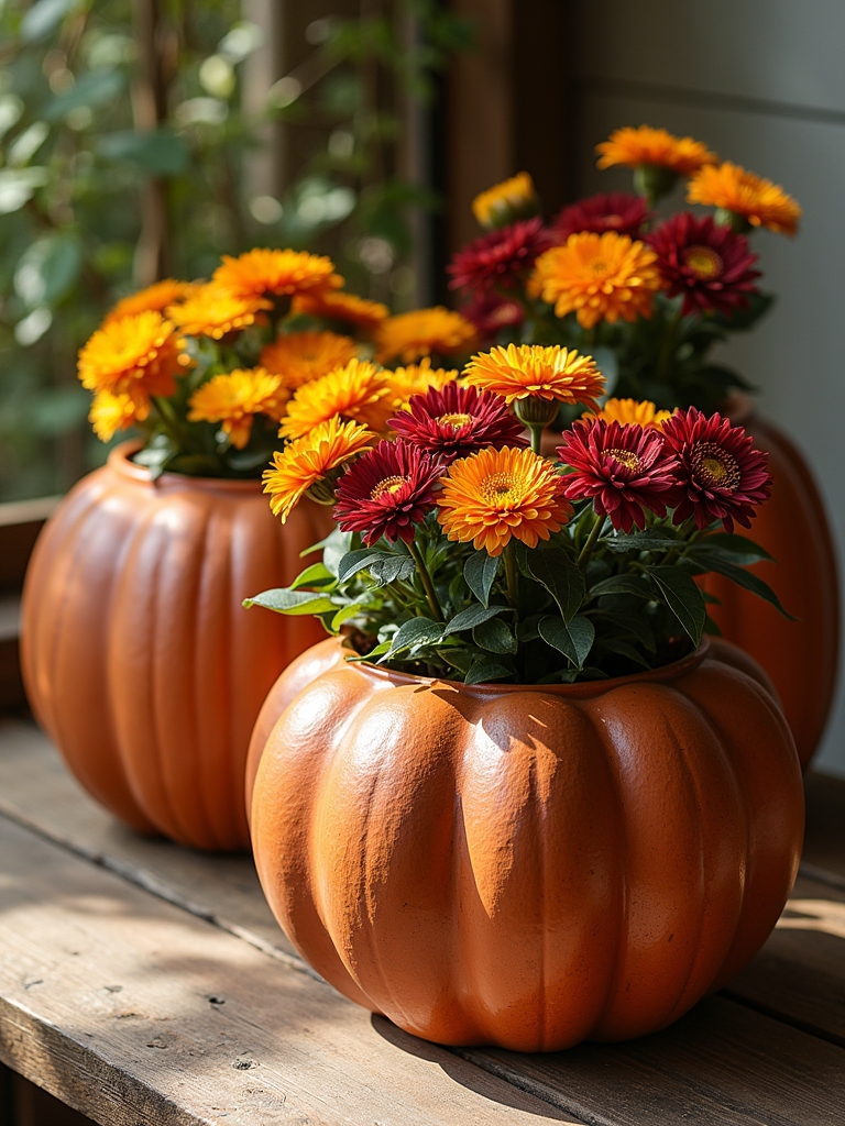 charming terracotta pumpkin planters