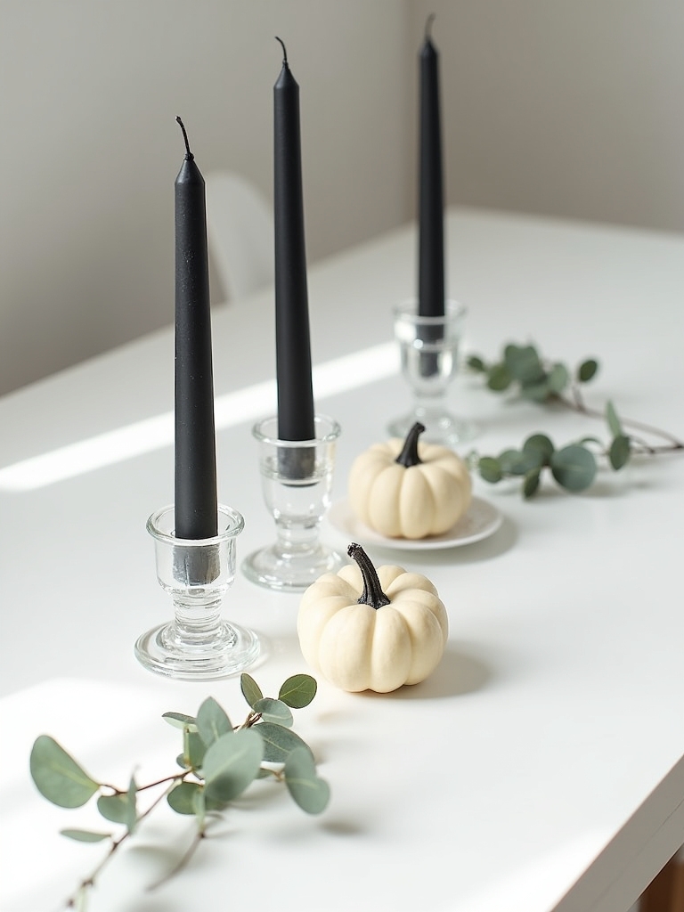 chic minimalistic halloween centerpieces