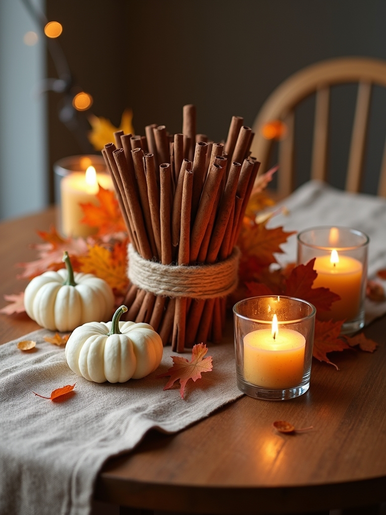 cinnamon stick autumn centerpiece