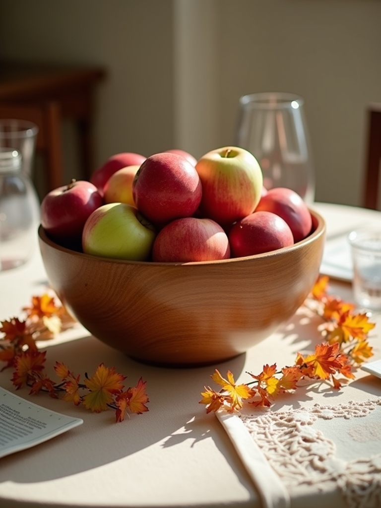 colorful apples in bowl