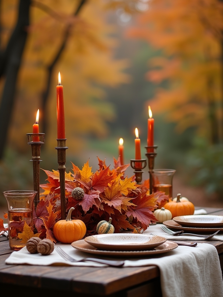 colorful autumn table accents