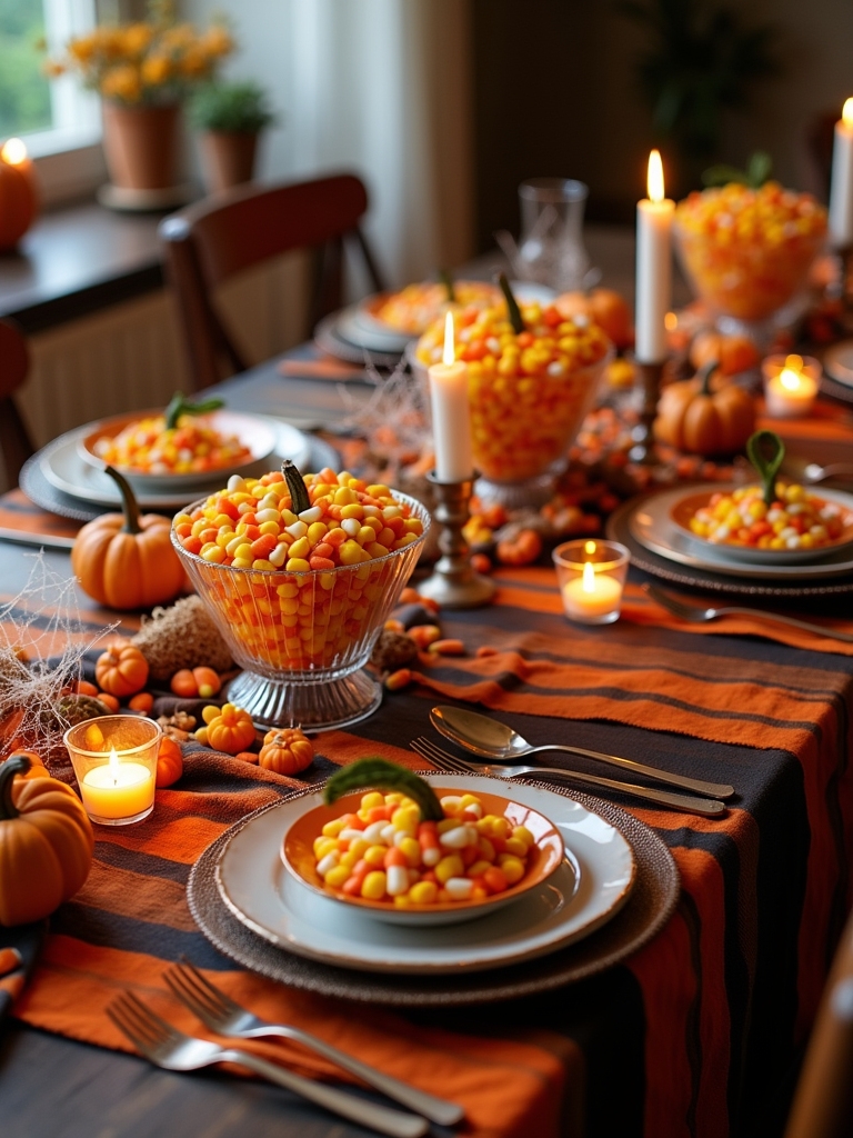 colorful halloween candy displays
