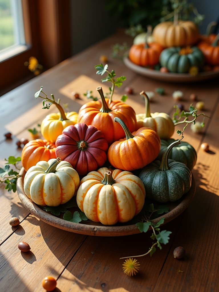 colorful mini pumpkin clusters
