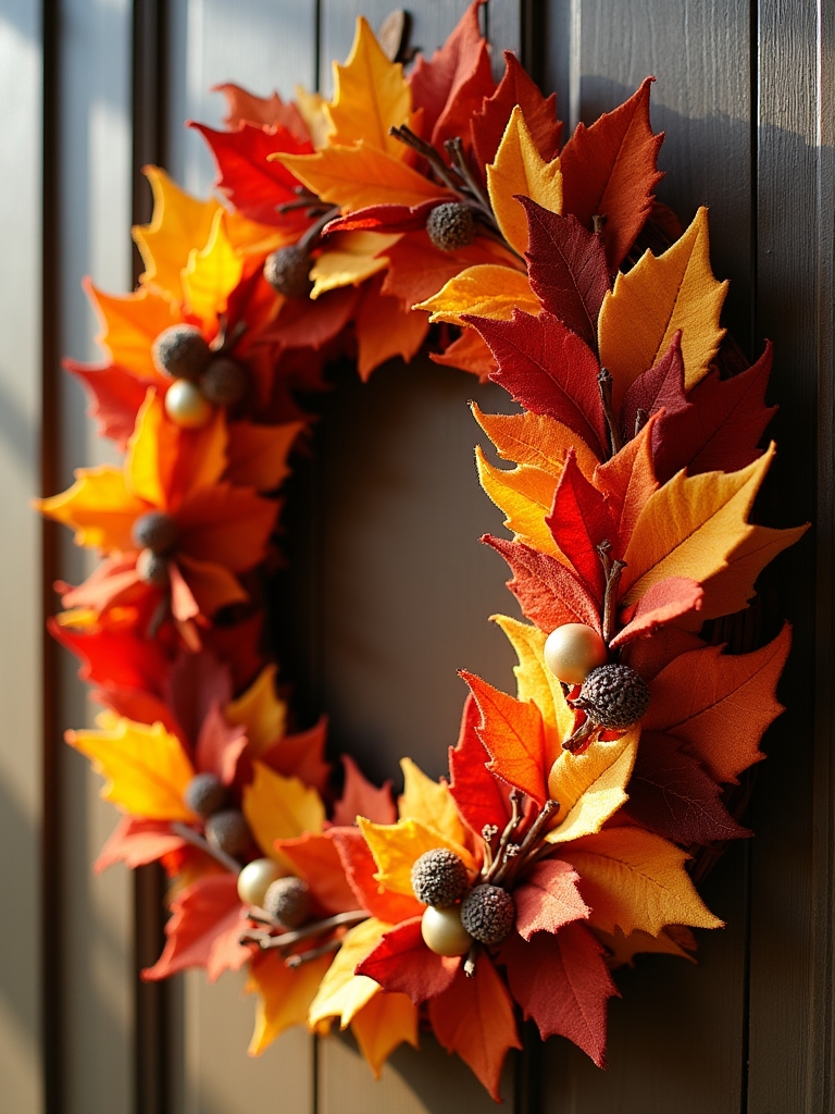 cozy autumn felt wreath