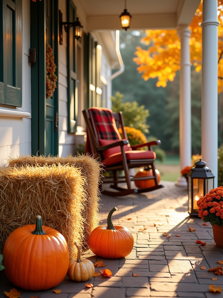 cozy autumn porch seating