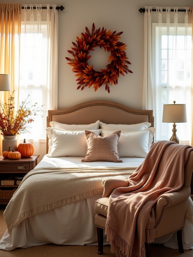 cozy autumn wreath decoration