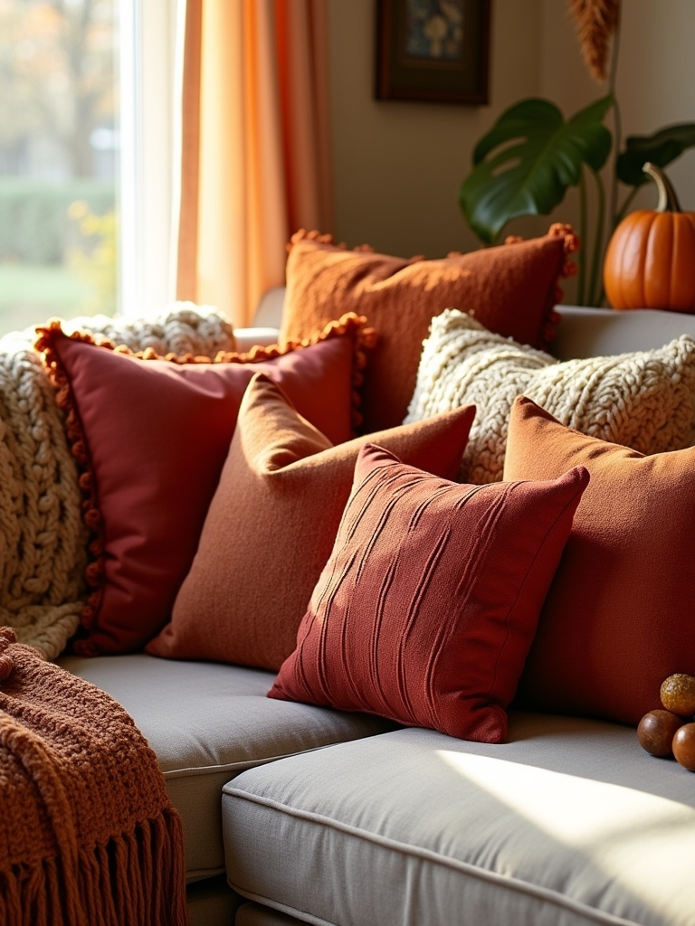 cozy fall decorative pillows