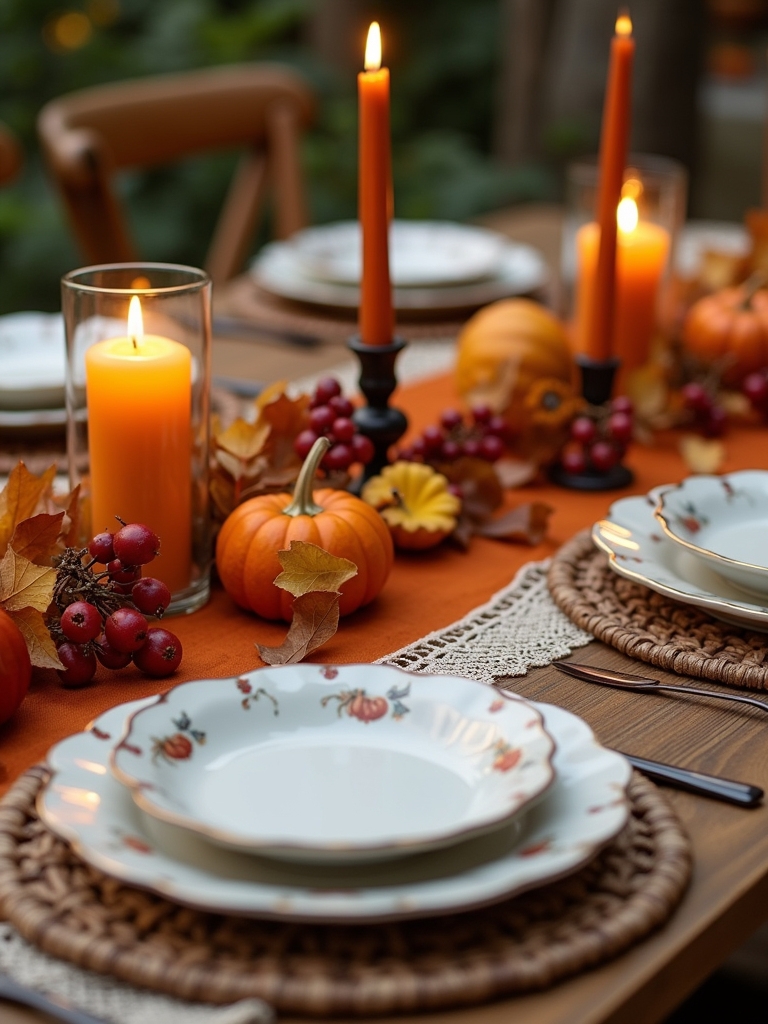 cozy fall dining decor