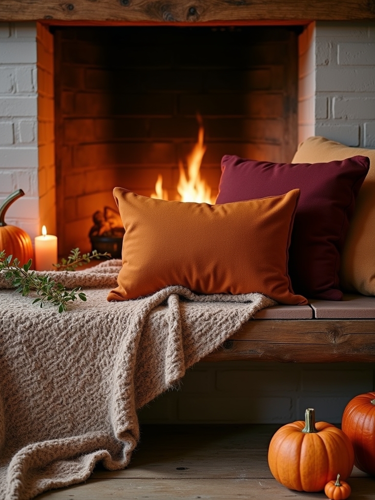 cozy fall pillow decor