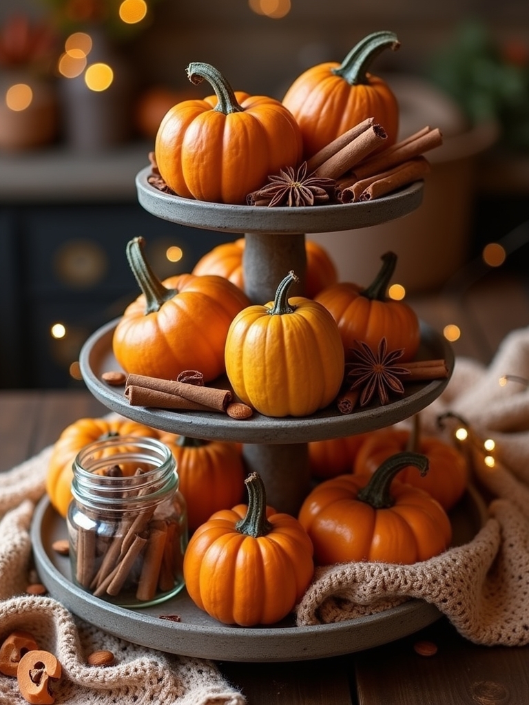 cozy fall tiered tray