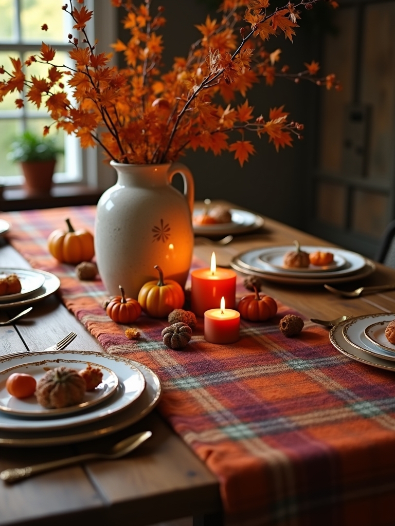 cozy flannel table setting