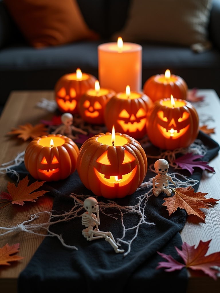 cozy halloween candle ambiance