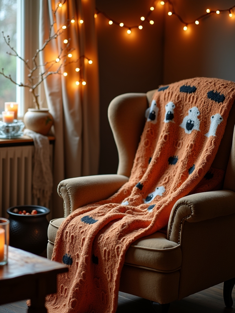 cozy halloween knit throws