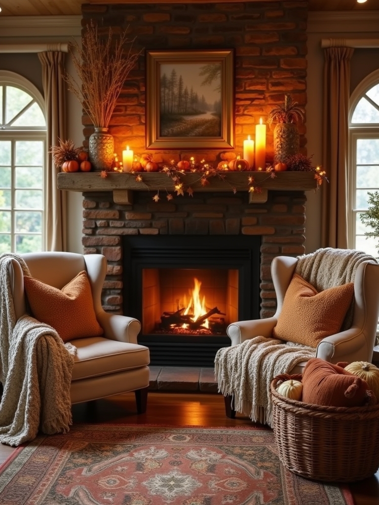 cozy inviting fireplace seating