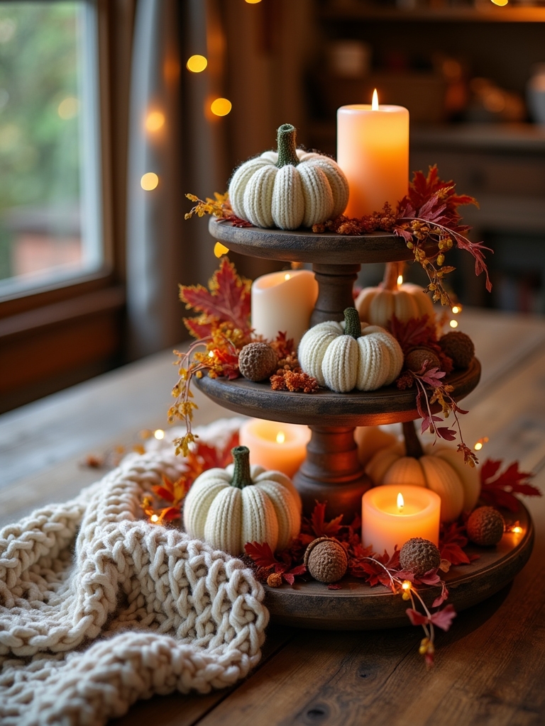cozy knit fall decor