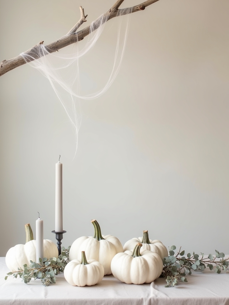 cozy neutral halloween decor
