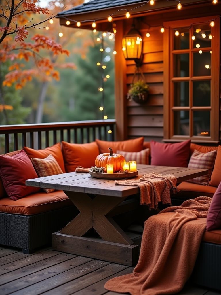 cozy outdoor autumn retreat