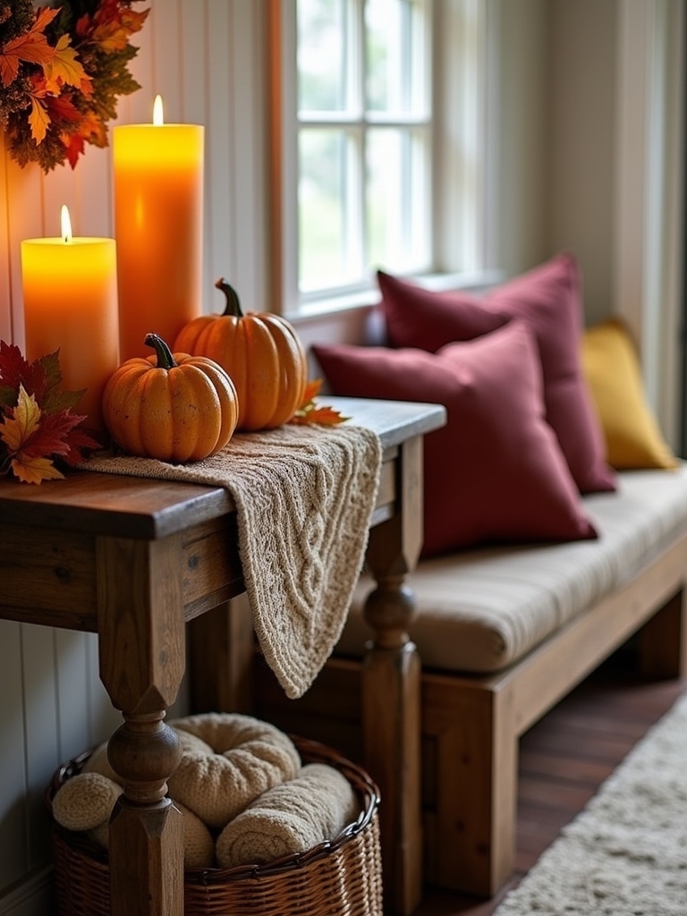 cozy pillows enhance entryway comfort