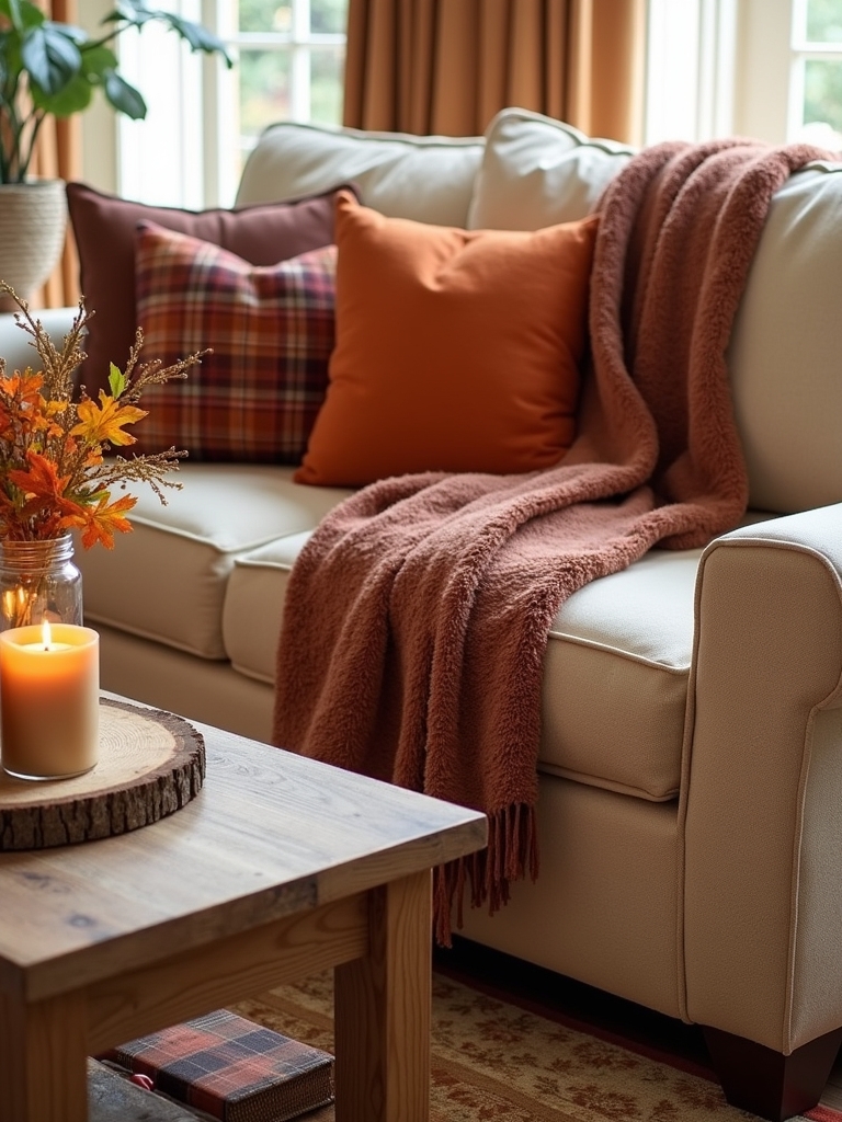 cozy plaid autumn accents