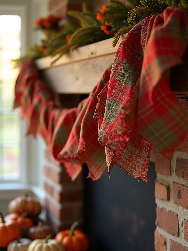 cozy plaid ribbon garland