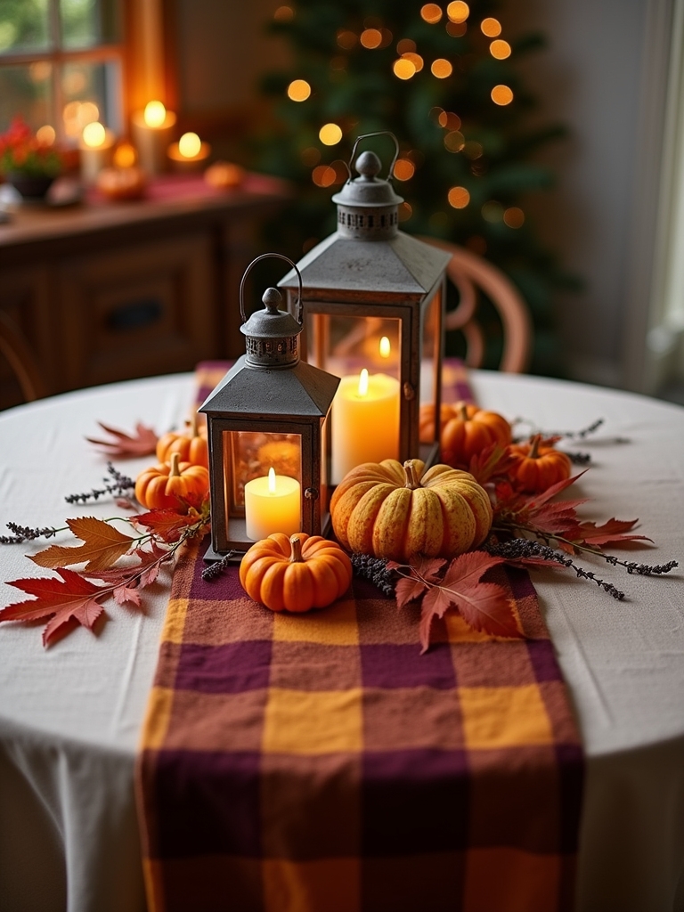 cozy plaid table ambiance