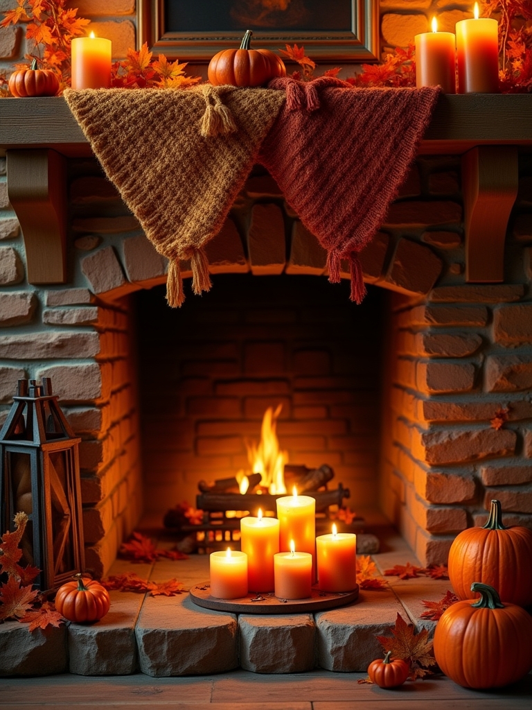 cozy seasonal candle arrangement