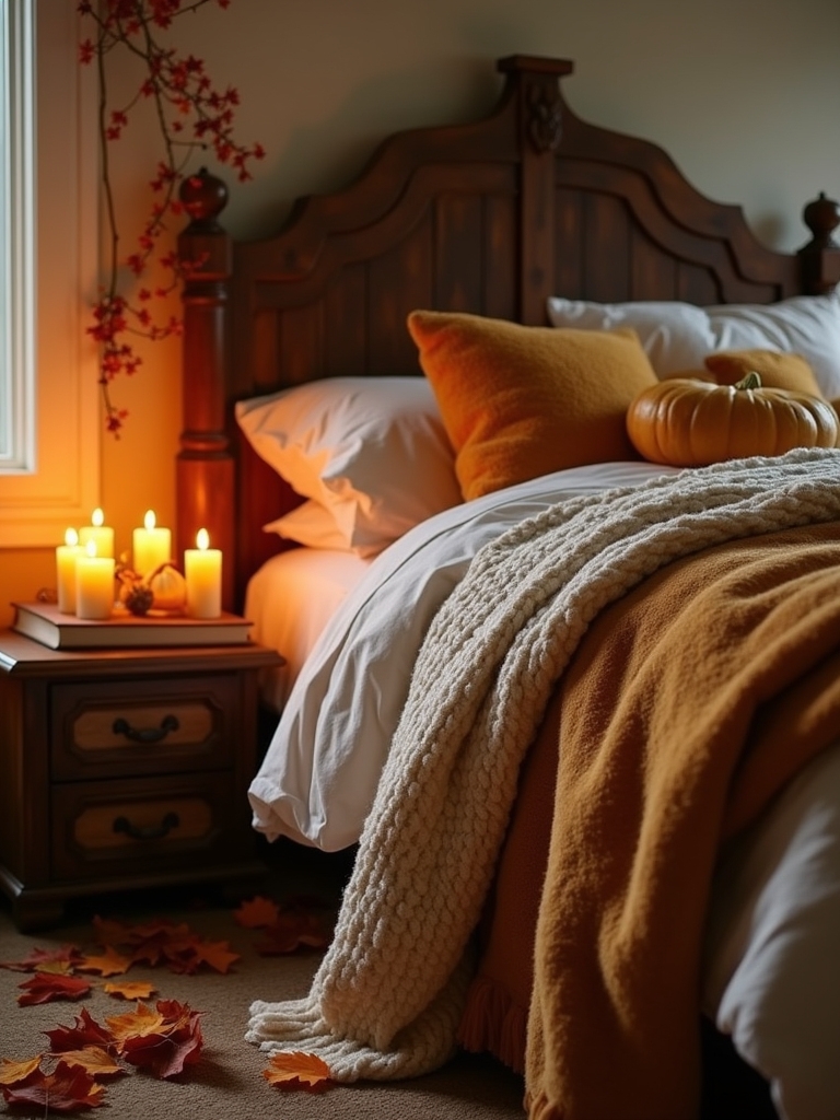 cozy seasonal candle arrangements